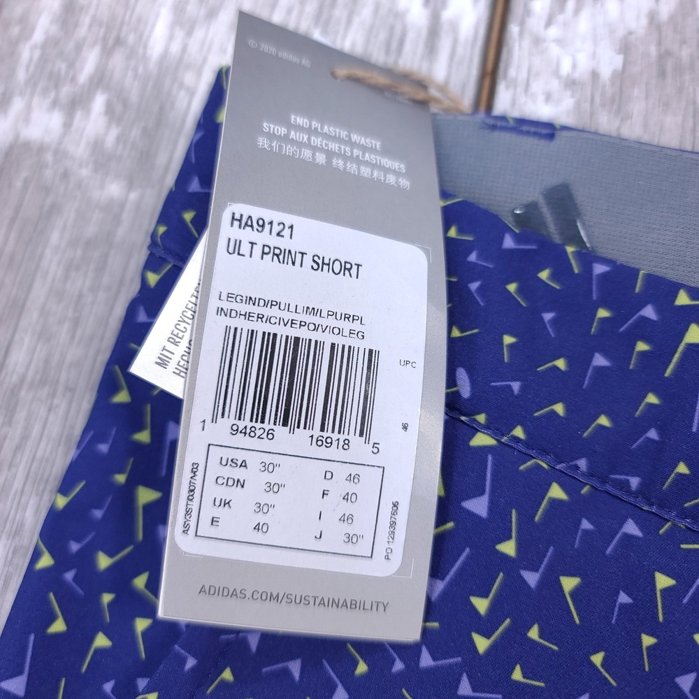Adidas Ultimate 365 Golf Shorts Mens Size 30 Blue Golf Legend Ink Pulse Lime - Picture 4 of 8
